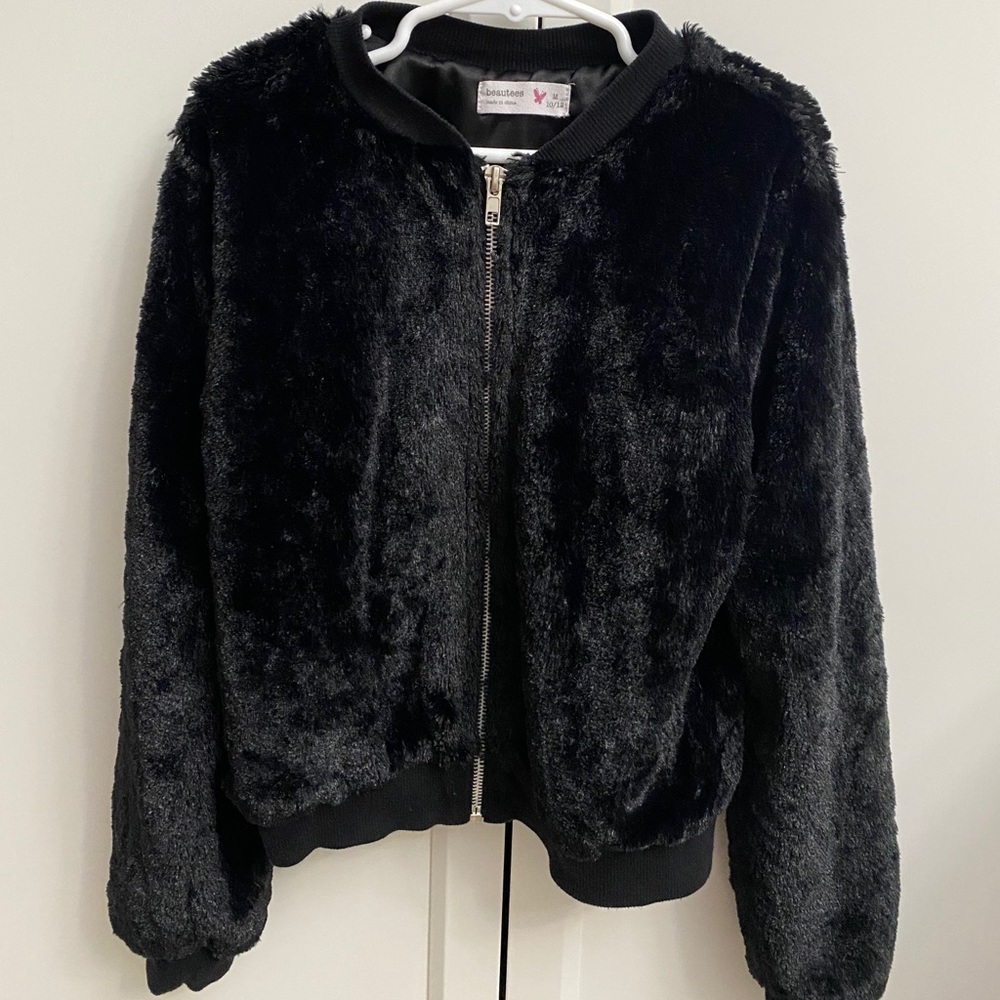 Girl Faux Fur Bomber Jacket